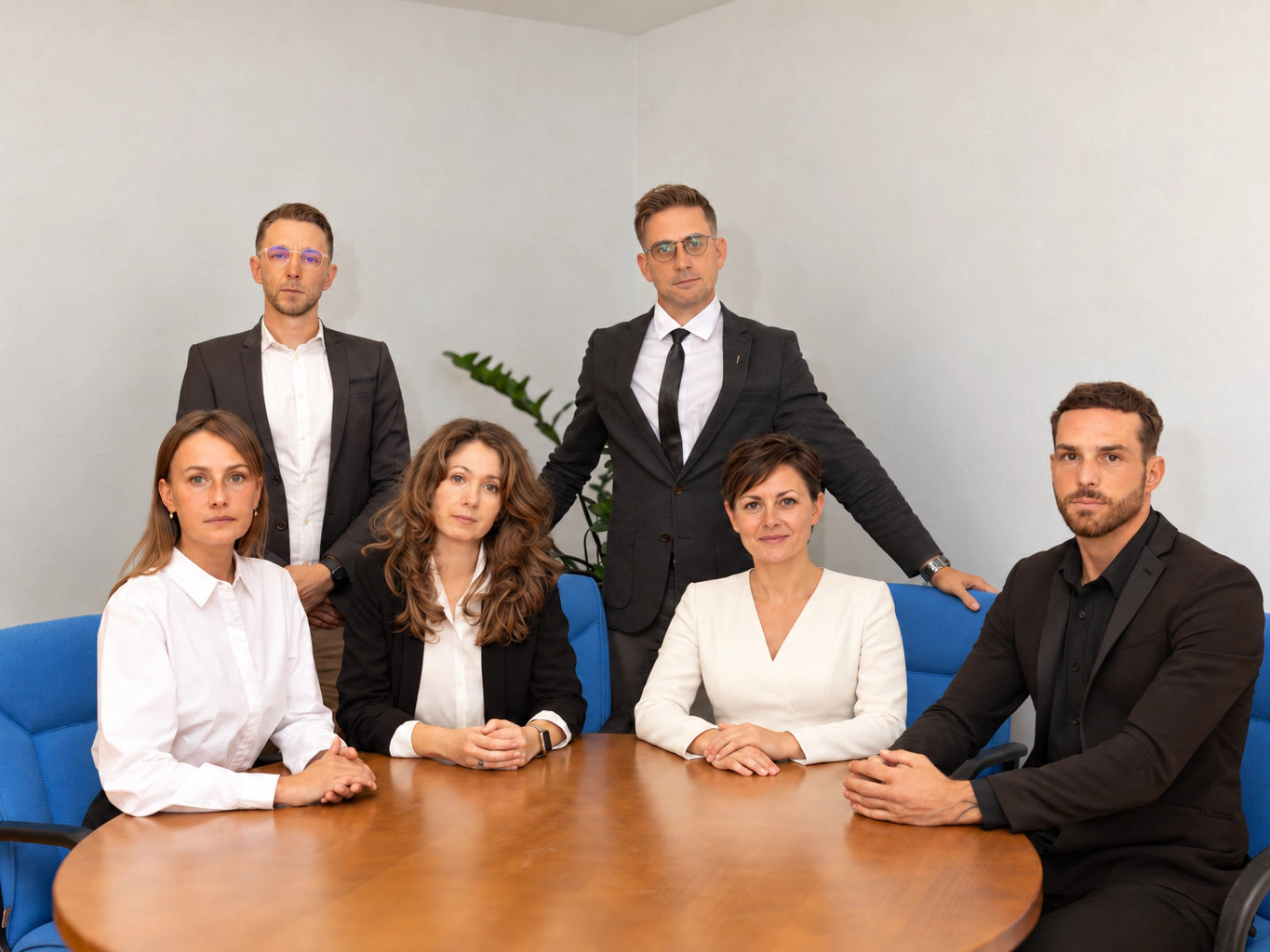 Il team del gruppo attorno al tavolo della sala riunioni di Nova Gorica
